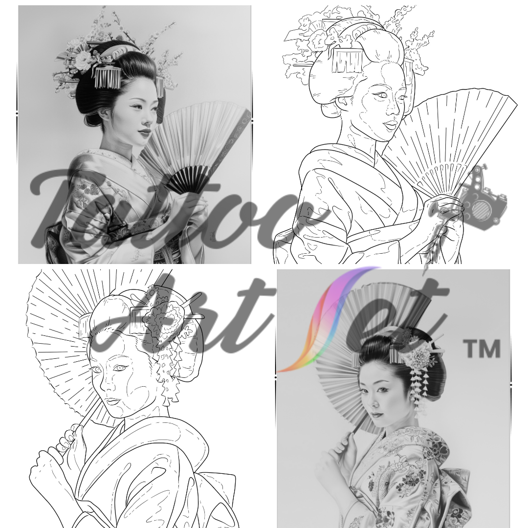 Geisha Tattoo Stencils: Reference Kit