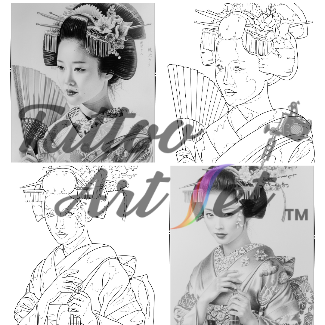 Geisha Tattoo Stencils: Reference Kit