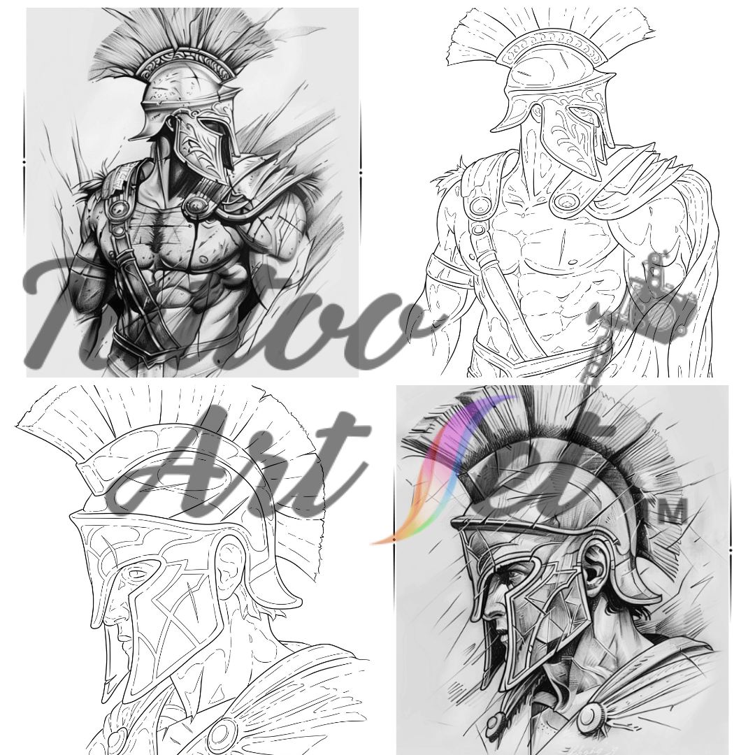 Spartan Tattoo Stencils: Reference Kit