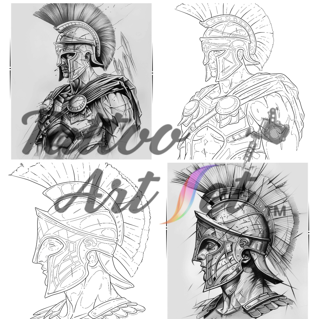 Spartan Tattoo Stencils: Reference Kit