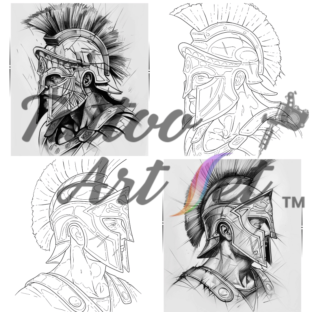 Spartan Tattoo Stencils: Reference Kit