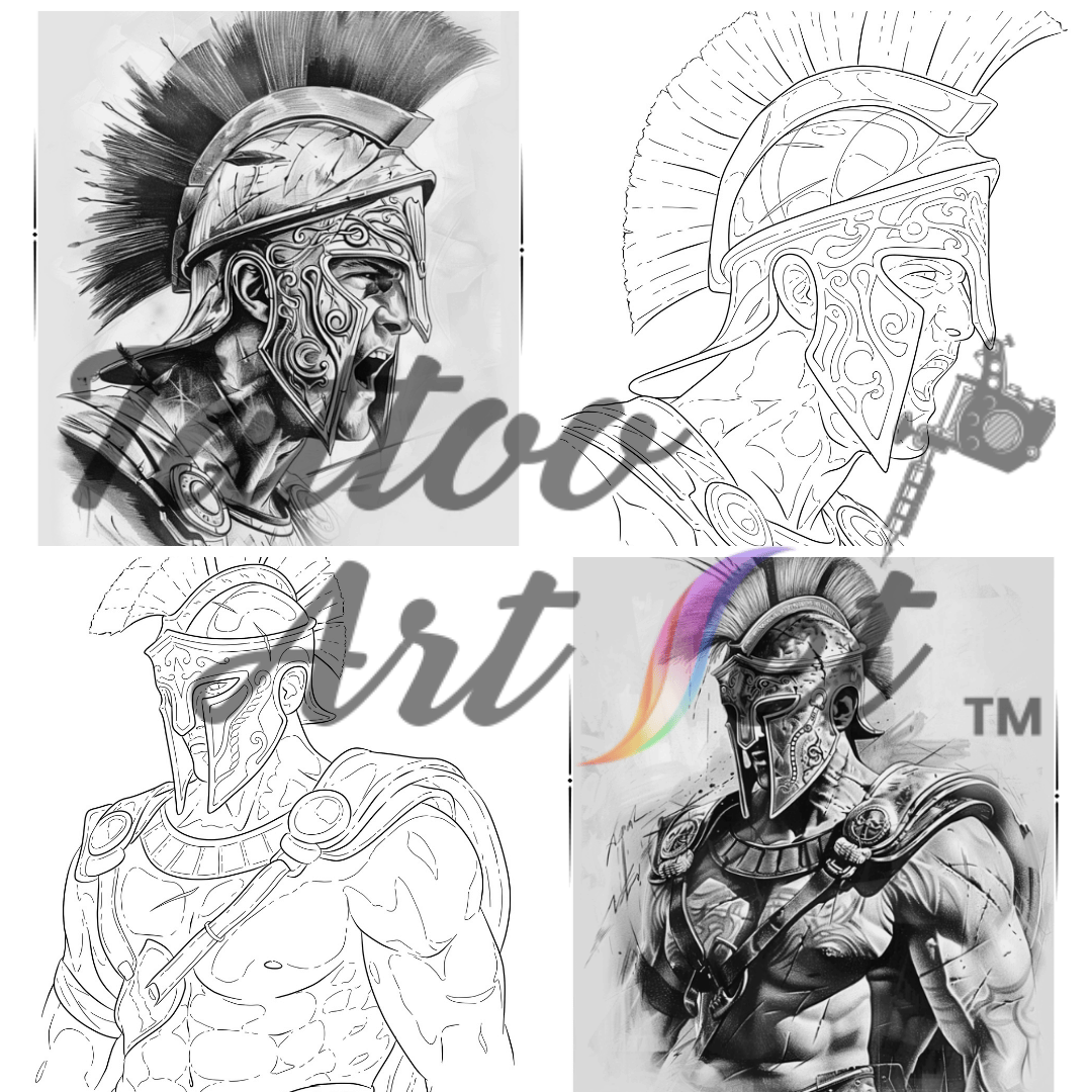 Spartan Tattoo Stencils: Reference Kit