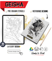 Geisha Tattoo Stencils: Reference Kit